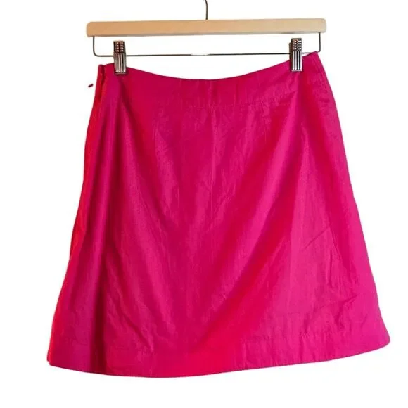 Anthropologie Maeve Urban Outfitters Hot Pink Magenta Mini Skirt Ruffles Size 4 - Picture 4 of 10